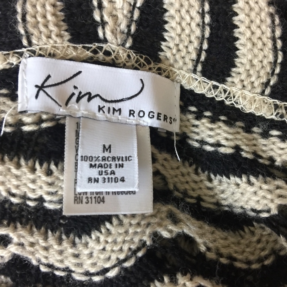 Kim Rogers Sweater. Black/Tan. So M. - Picture 5 of 6